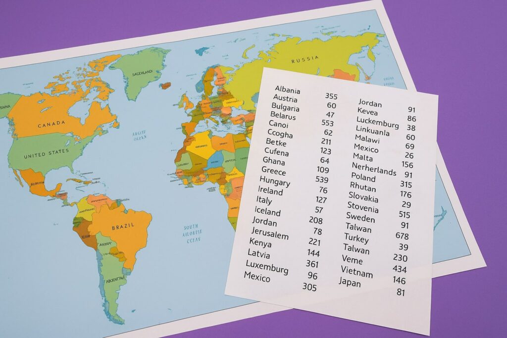 alle landcodes op een rijtje, landcode