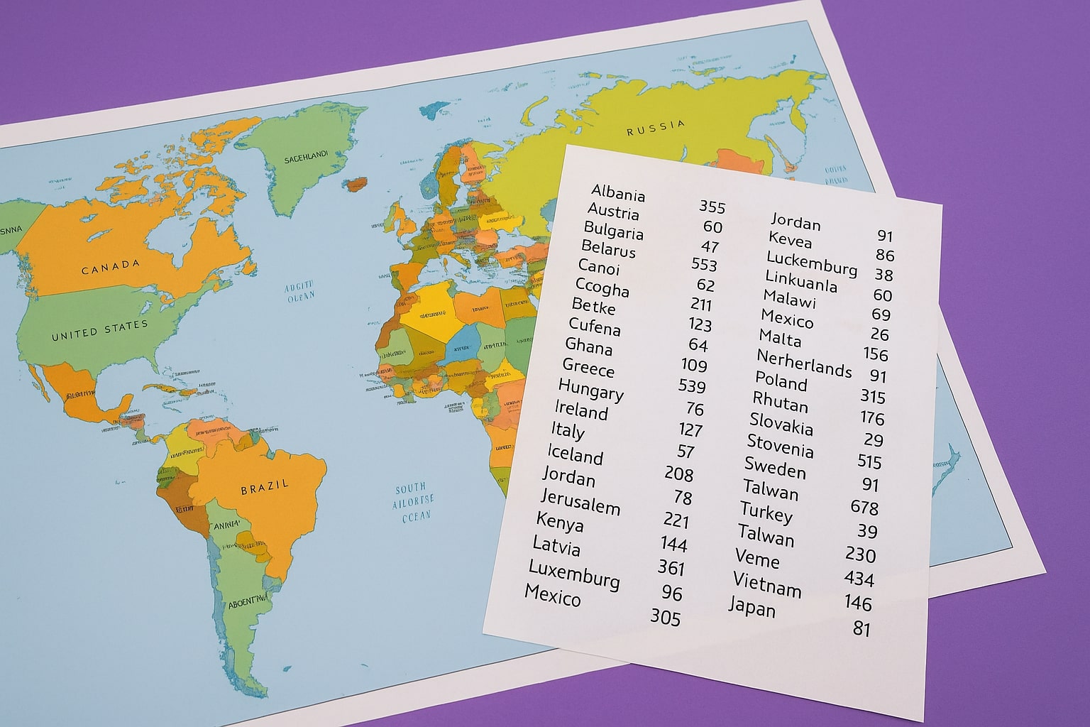alle landcodes op een rijtje, landcode