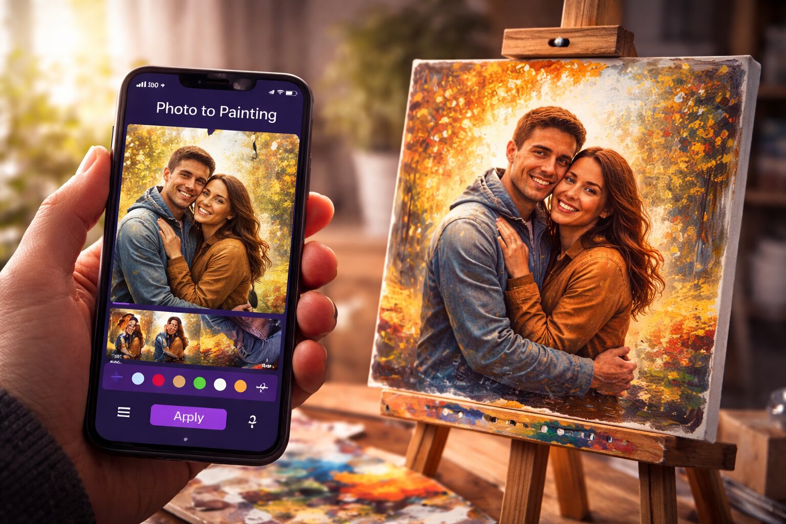 van foto naar schilderij app, schilderij app